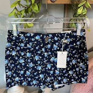 SO Shortie Shorts Navy Blue Floral Super Stretch High Rise Womens 1